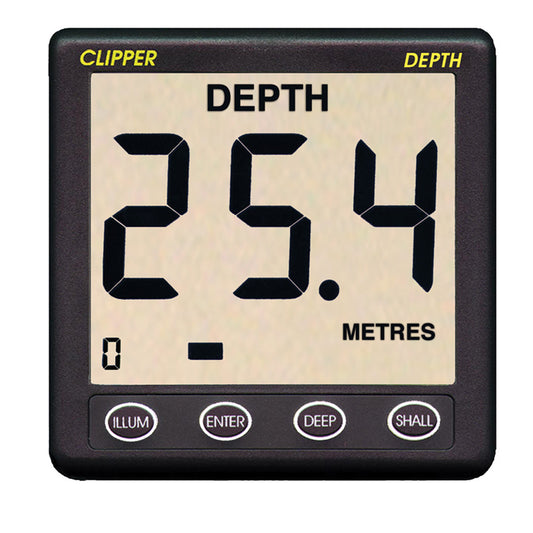 Clipper Depth Instrument w/Thru Hull Transducer & Cover [CL-D]