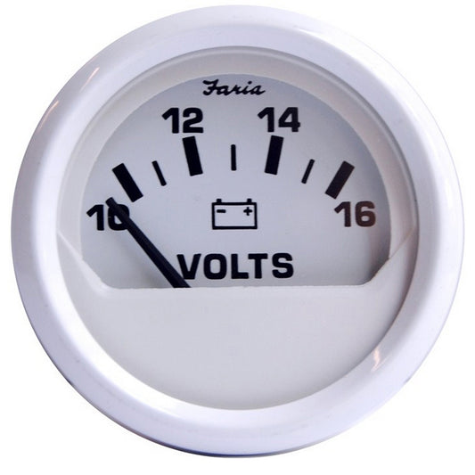 Faria Dress White 2" Voltmeter (10-16 VDC) [13120]