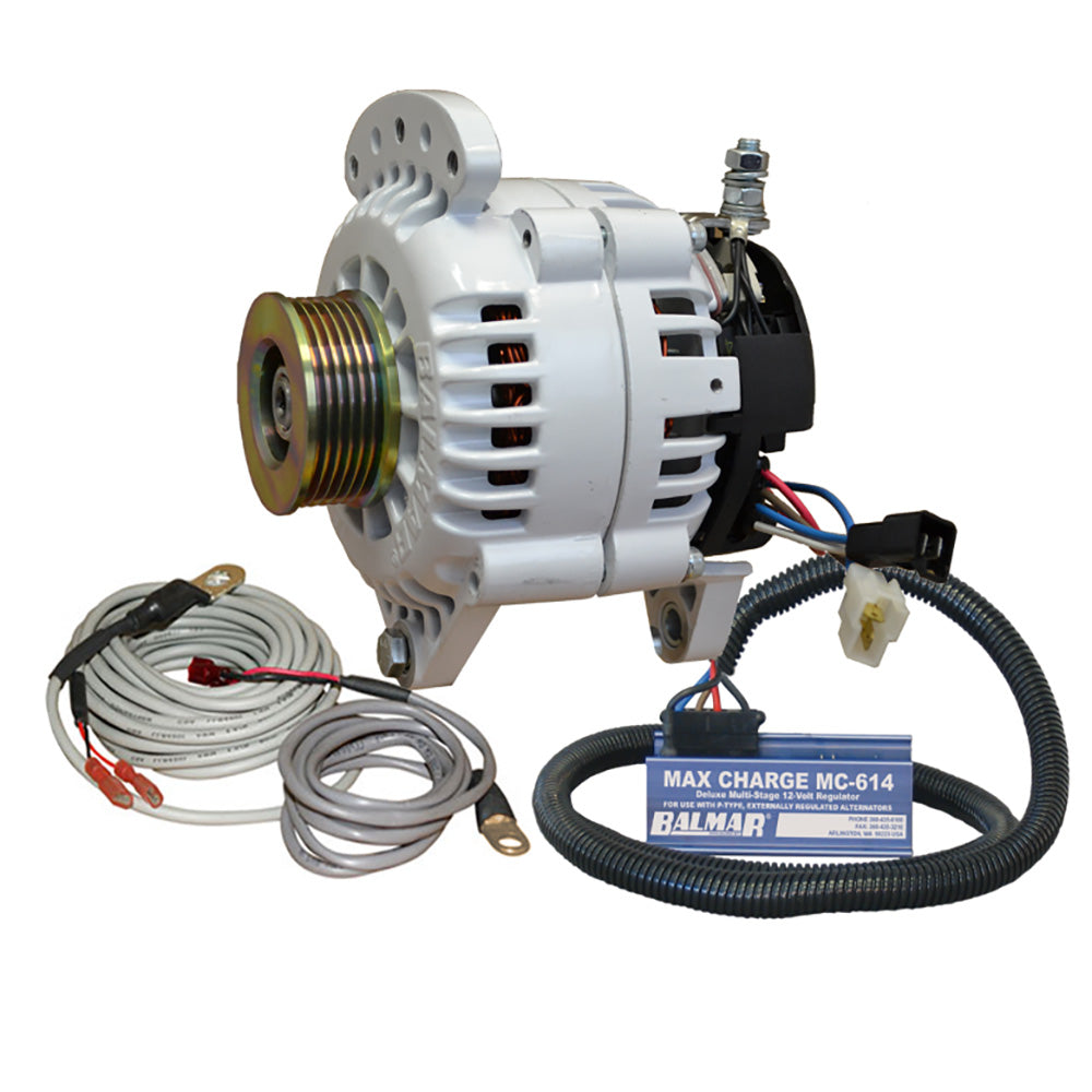 Balmar Alternator 120 AMP 12V 3.15" Dual Foot Saddle K6 Pulley Regulator  Temp Sensor [60-YP-MC-120-K6]